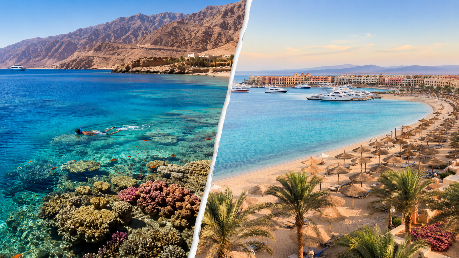 Comparison of Sharm El Sheikh and Hurghada beaches snorkeling and resorts