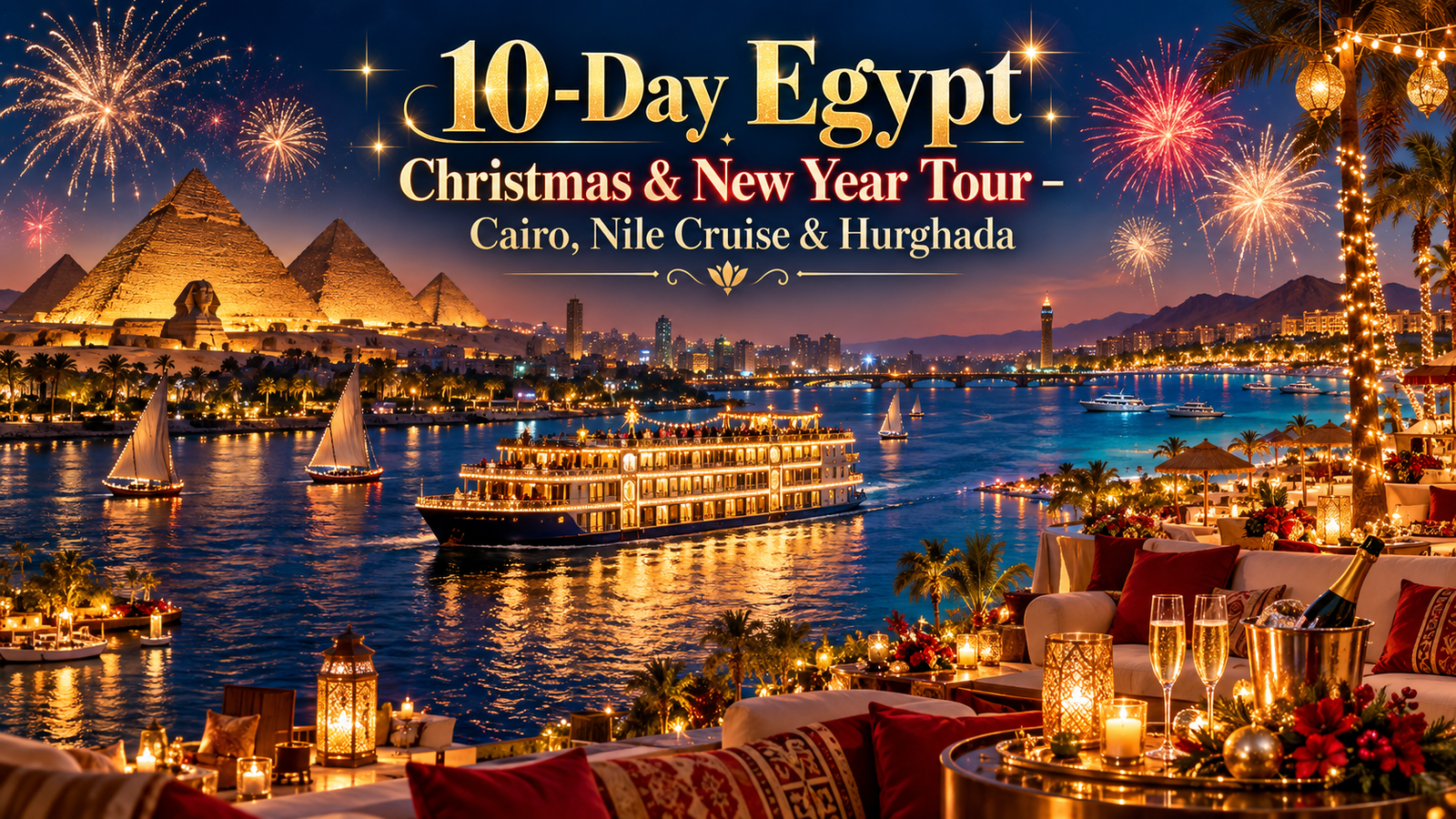 10-Day Egypt Christmas and New Year Tour with Cairo Nile Cruise and Hurghada