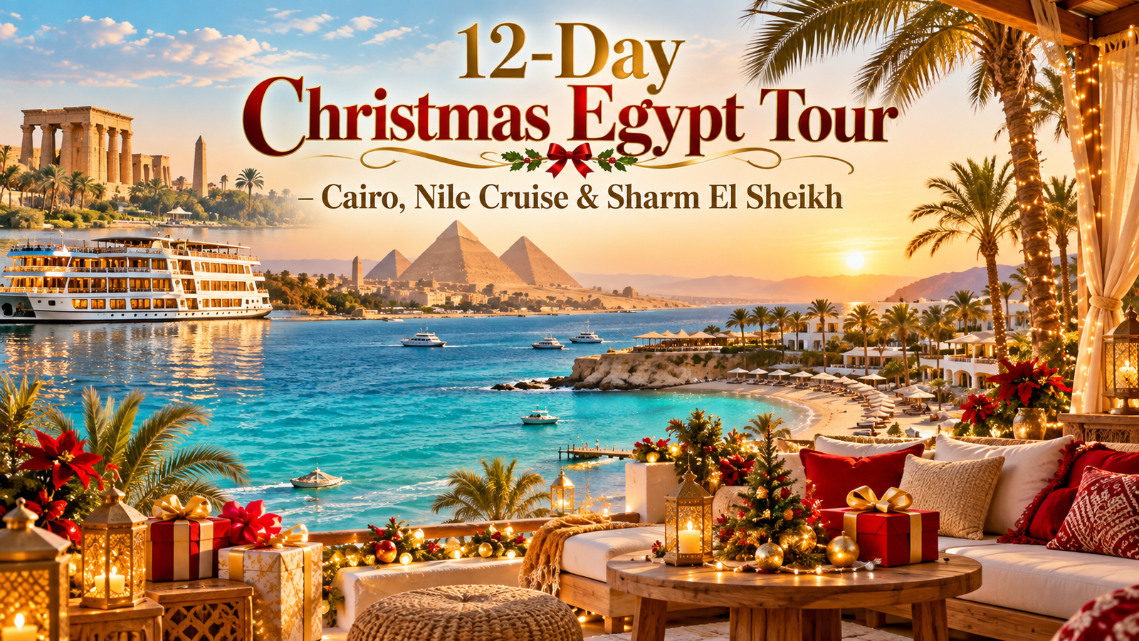 12-Day Christmas Egypt Tour with Cairo Nile Cruise and Sharm El Sheikh